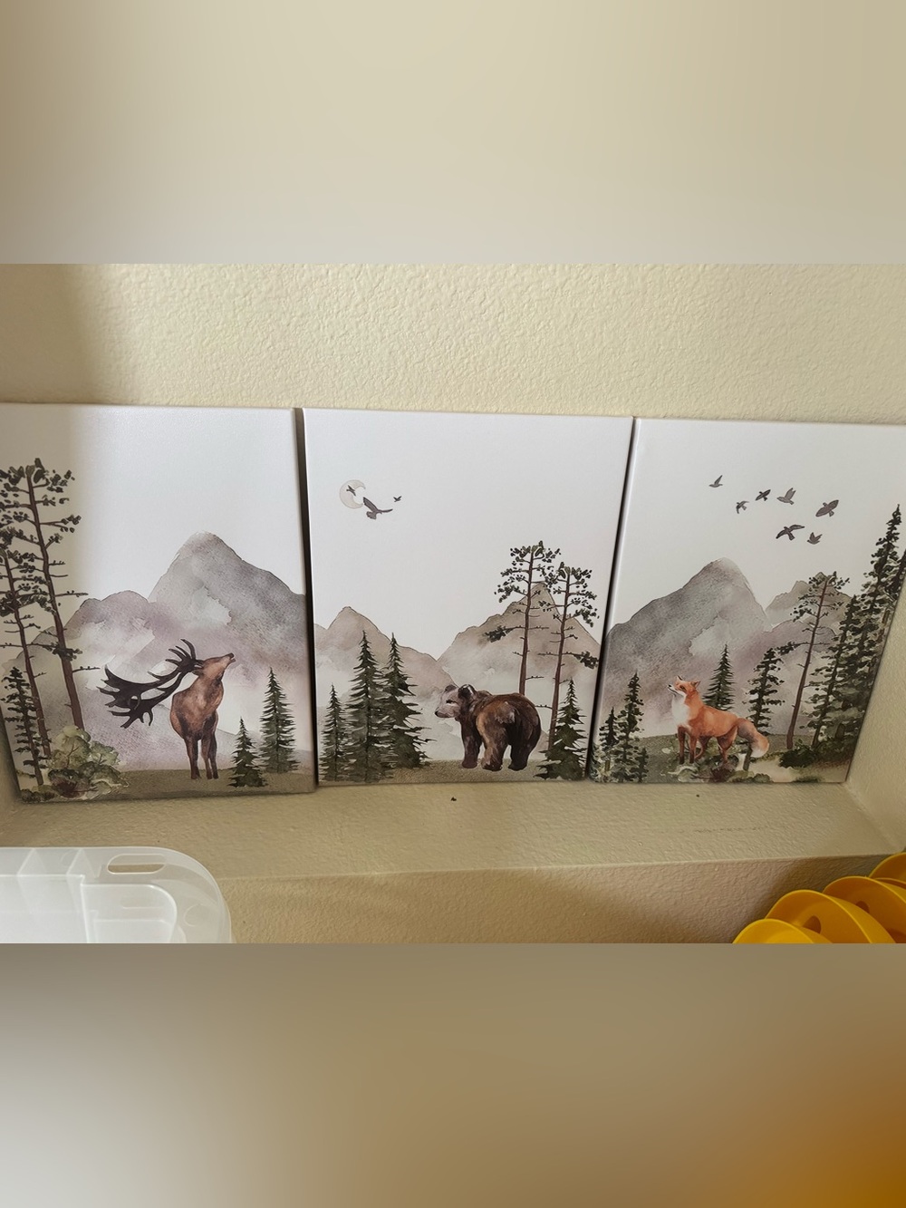 Canvas Wall Art - Brown Bear Forest Scene